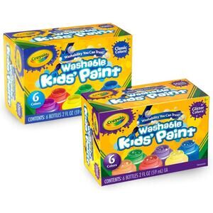 Crayola Washable Kids Paint Set (12ct), Classic and Glitter Paint, Ages 3+